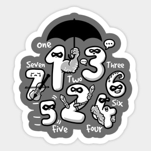 Umbrella numbers Sticker